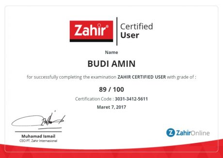 Zahir Certification - Sertifikasi Zahir Budi